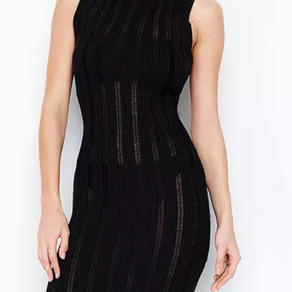 Iris fine knit semi sheer dress, Black - Size 1X